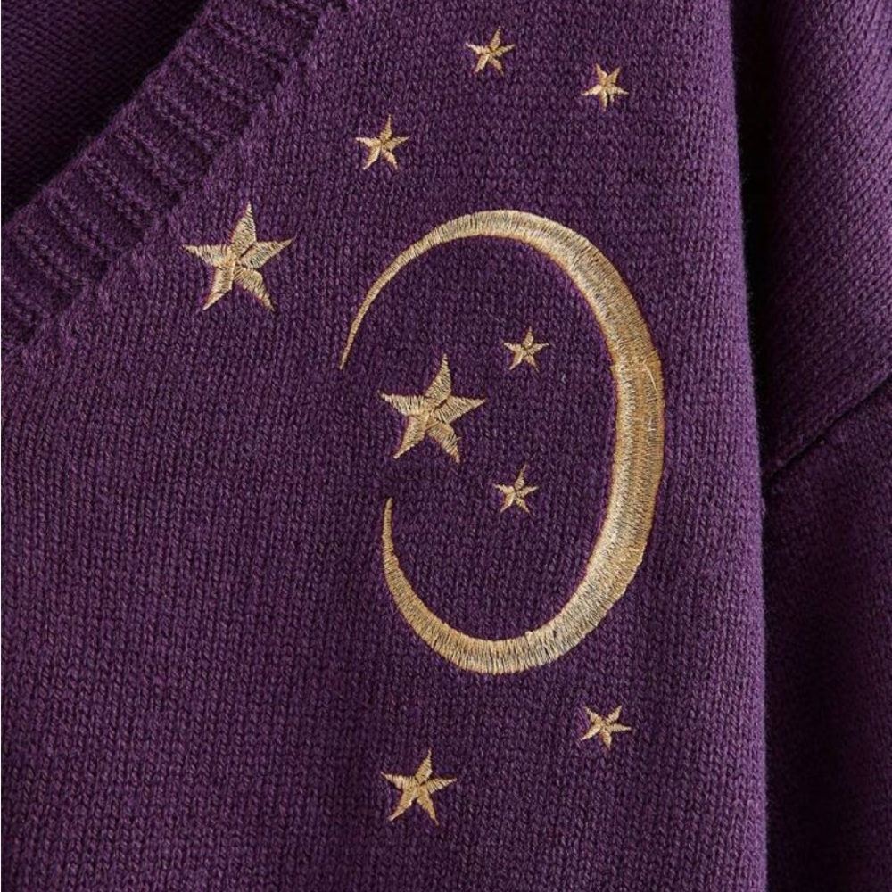 ROMWE Purple Cardigan with Star and Moon Embroidery - Picture 7 of 16